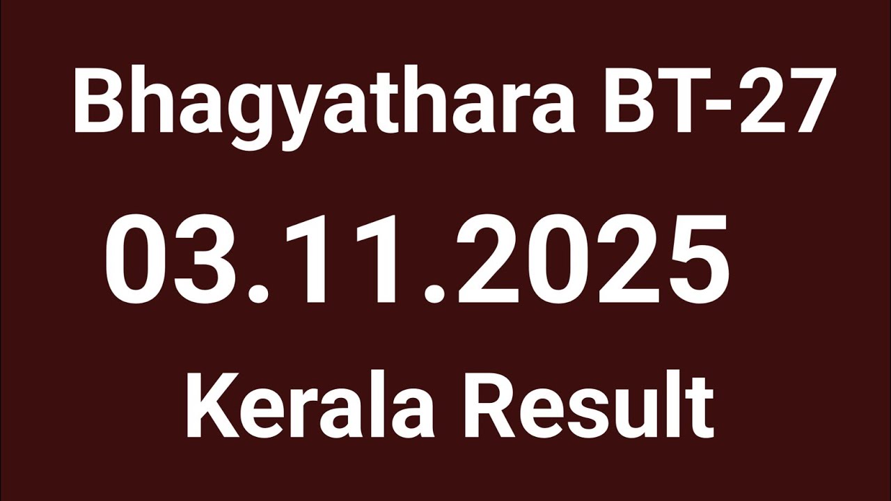Bhagyathara BT-27 on 03.11.2025  | Kerala Result