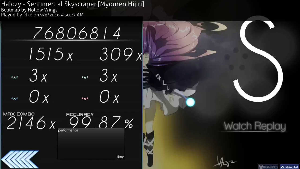 osu! | idke | Halozy - Sentimental Skyscraper [Myouren Hijiri] 99.87% FC 355pp #1