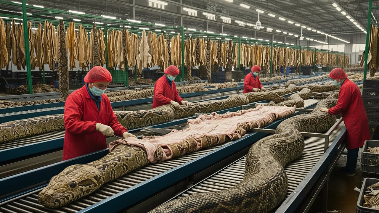 Inside the Snake Leather Factory How Python Skin Becomes Luxury Jackets & Bags (Full Process)
