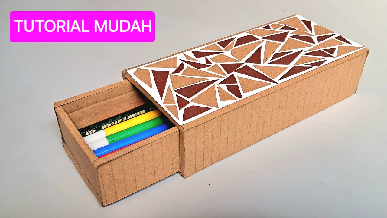 Kotak pensil dari kardus / DIY tempat pensil dari kardus