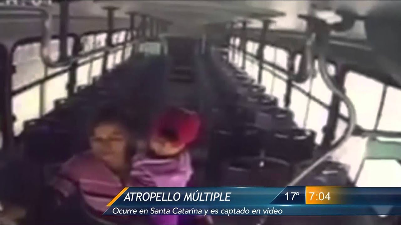 Las Noticias - C&aacute;maras de cami&oacute;n urbano captan atropello m&uacute;ltiple