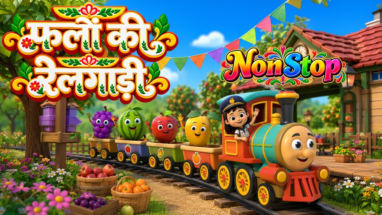 Fruits Train | & Fun Non-Stop Nursery Rhymes | Nonstop Hindi Rhymes for Kids