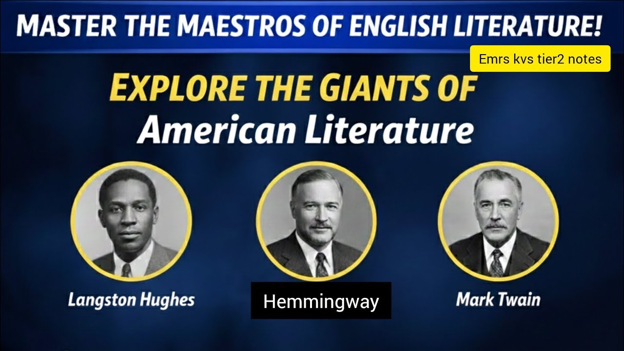 American literature | Langston Hughes, Hemmingway, mark twain #emrsenglish #emrstier2 #tgtpgtenglish