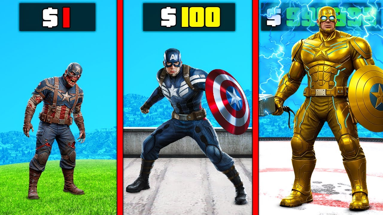 $1 CAPTAIN AMERICA to $1,000,000,000 in GTA 5