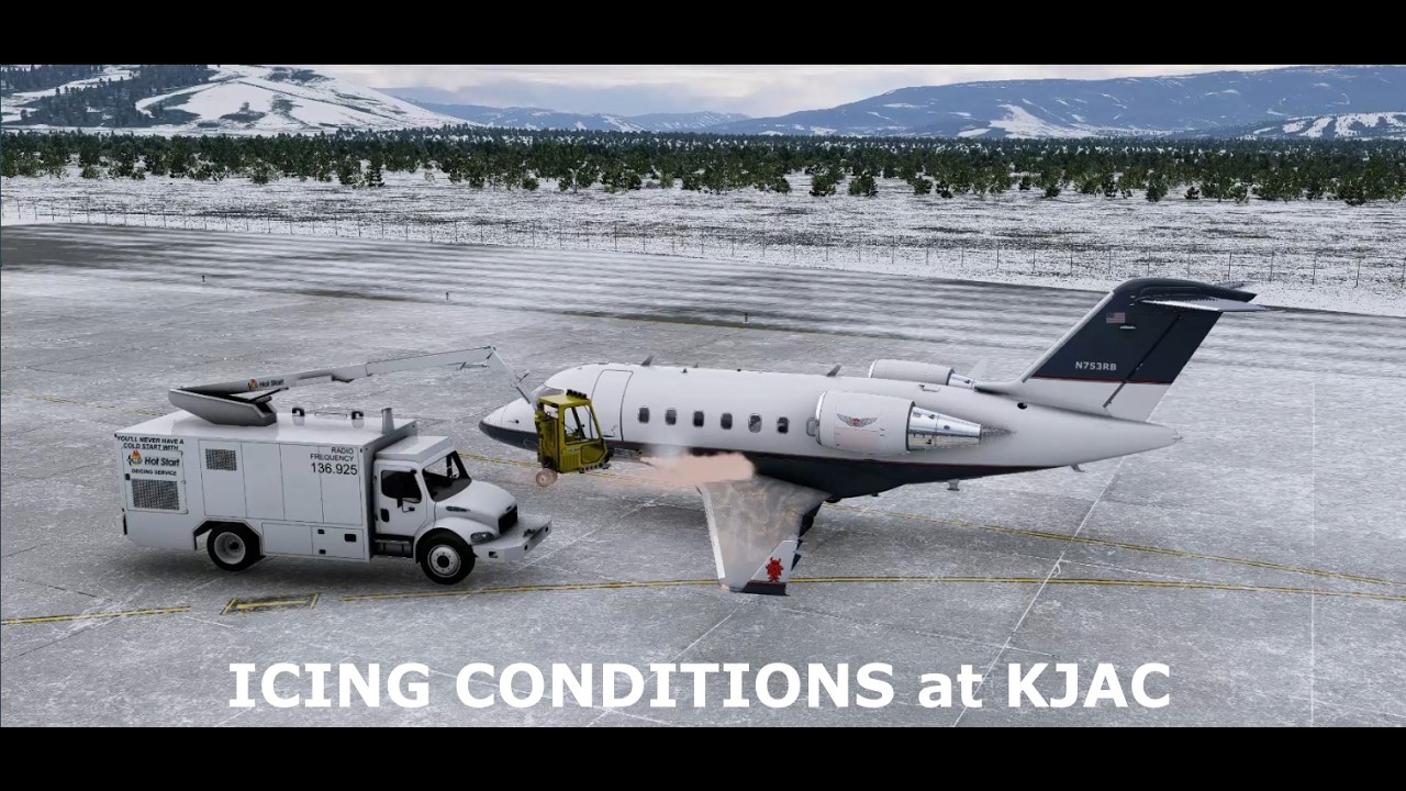 Challenger 650 from Jackson Hole to Salt Lake City, with bad weather, and icing conditions.
