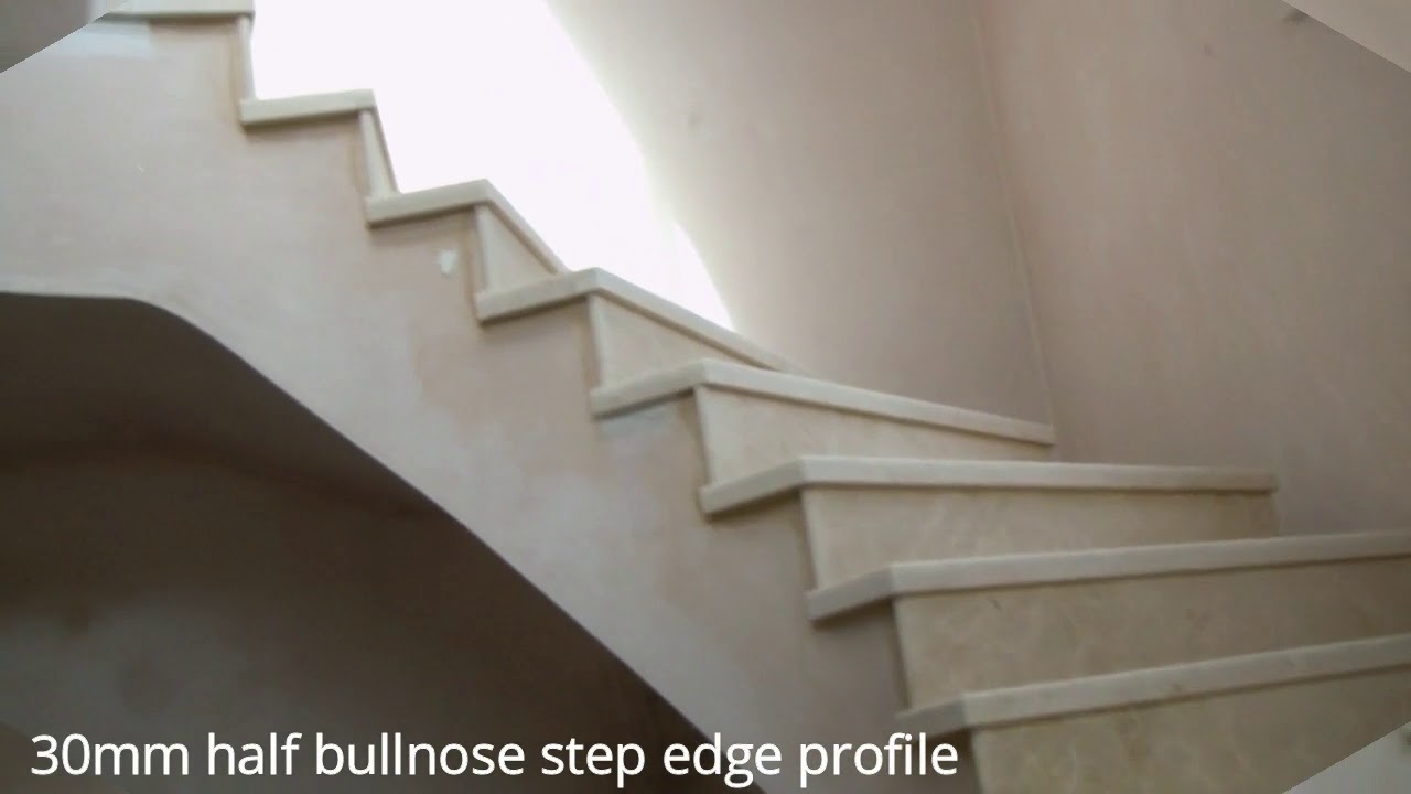 Curved Crema Marfil Marble Stairs
