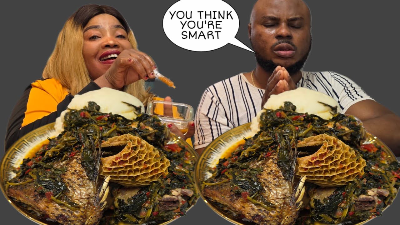 Mukbang | this woman thinks she's smart *lets see who his smarter* | fufu with eforiro soup