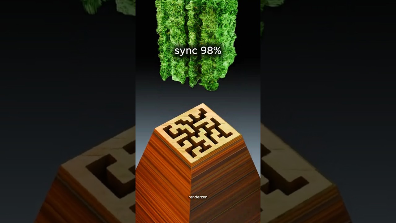🍃 Perfect Fit 🍃 Grass Wooden Physics Simulation in Blender 3D — Pure Flow & Satisfying!