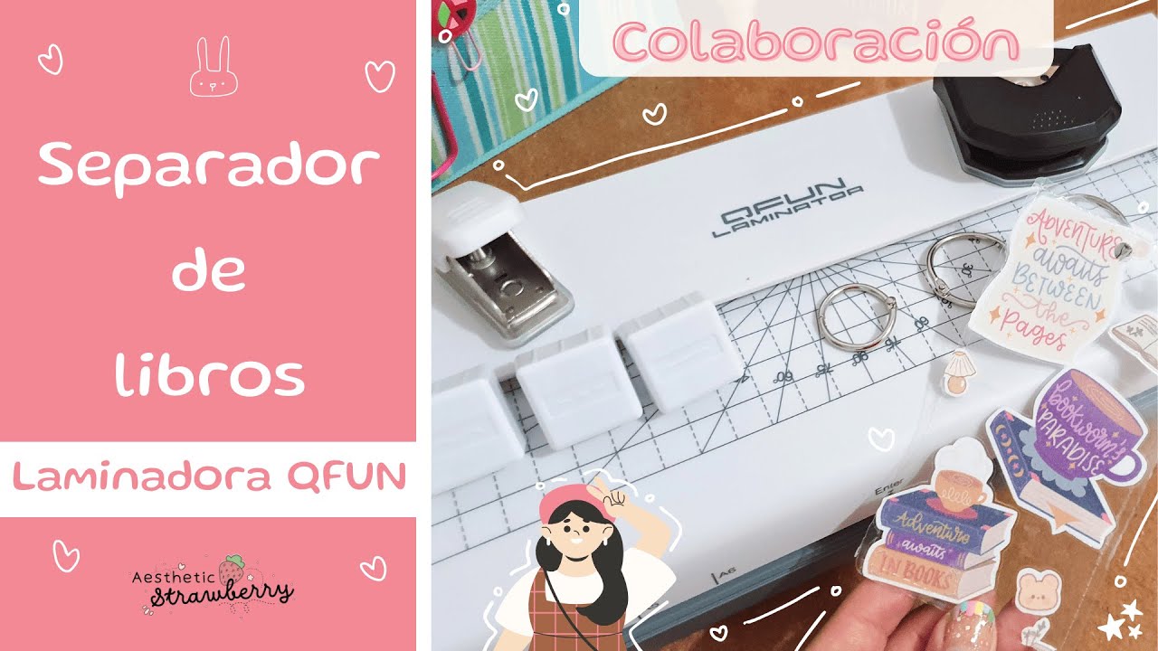 Separador de libros fácil con la laminadora Qfun 😍 | Aesthetic Strawberry