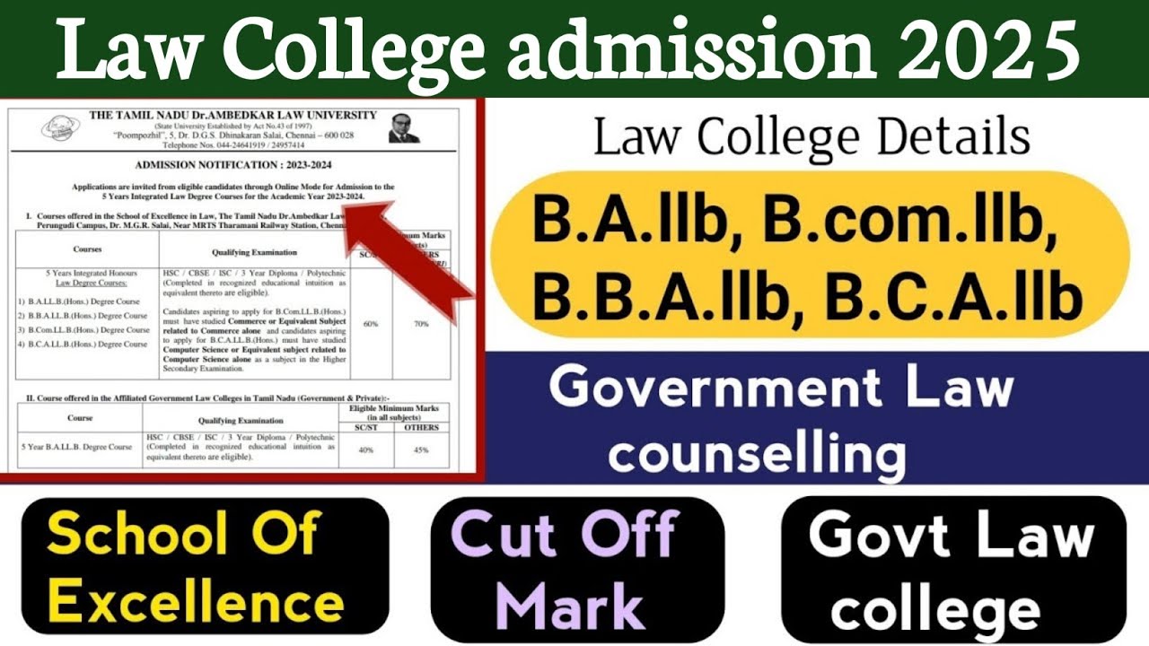 Law college admission process 2025 - 2026 | B.A.LLB Admission | Government law College  | BA.llb