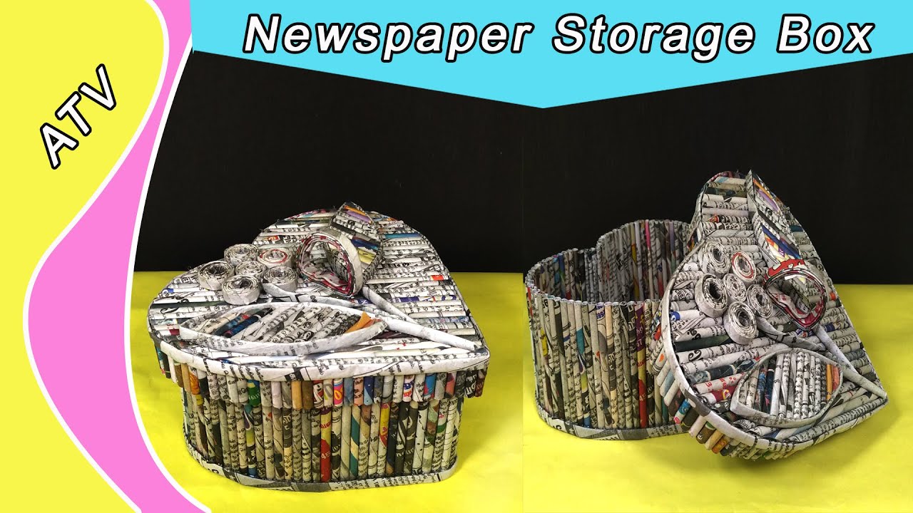 Newspaper Storage Box | Heart shaped Box | Best out of Waste | All Type Videyos