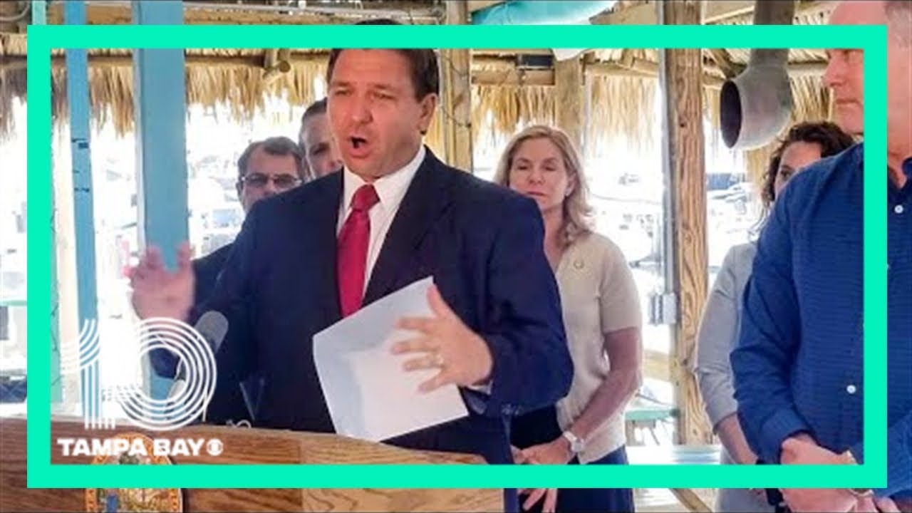 Florida Gov. Ron DeSantis is speaking at the Satellite Beach Police Department