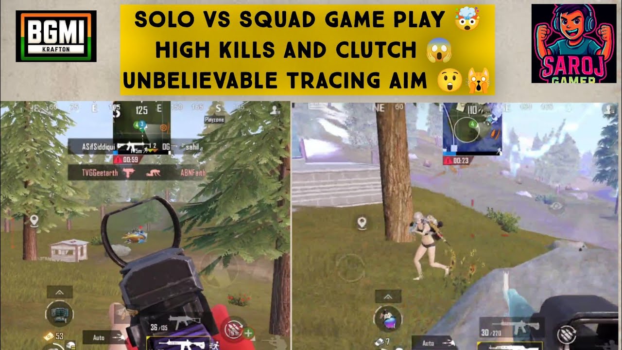 High Kills Game Play 😱 Solo Vs Squad 😯 Unbelievable Clutch and Aim Tracing 💪