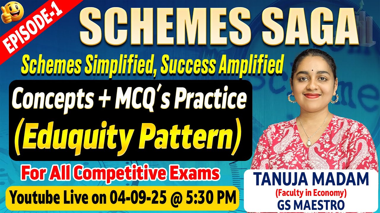High Priority Schemes || Episode-1 || Tanuja Madam || For All Competitive Exams || SSC