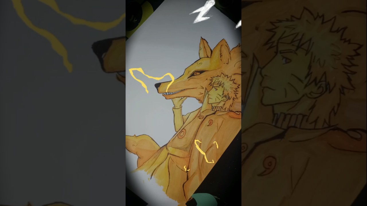 naruto drawing on colour