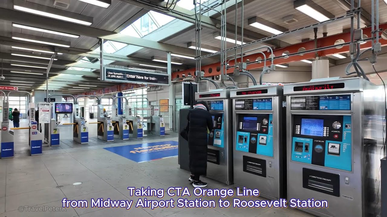 Taking public transportation from Midway Airport to downtown Chicago via the L