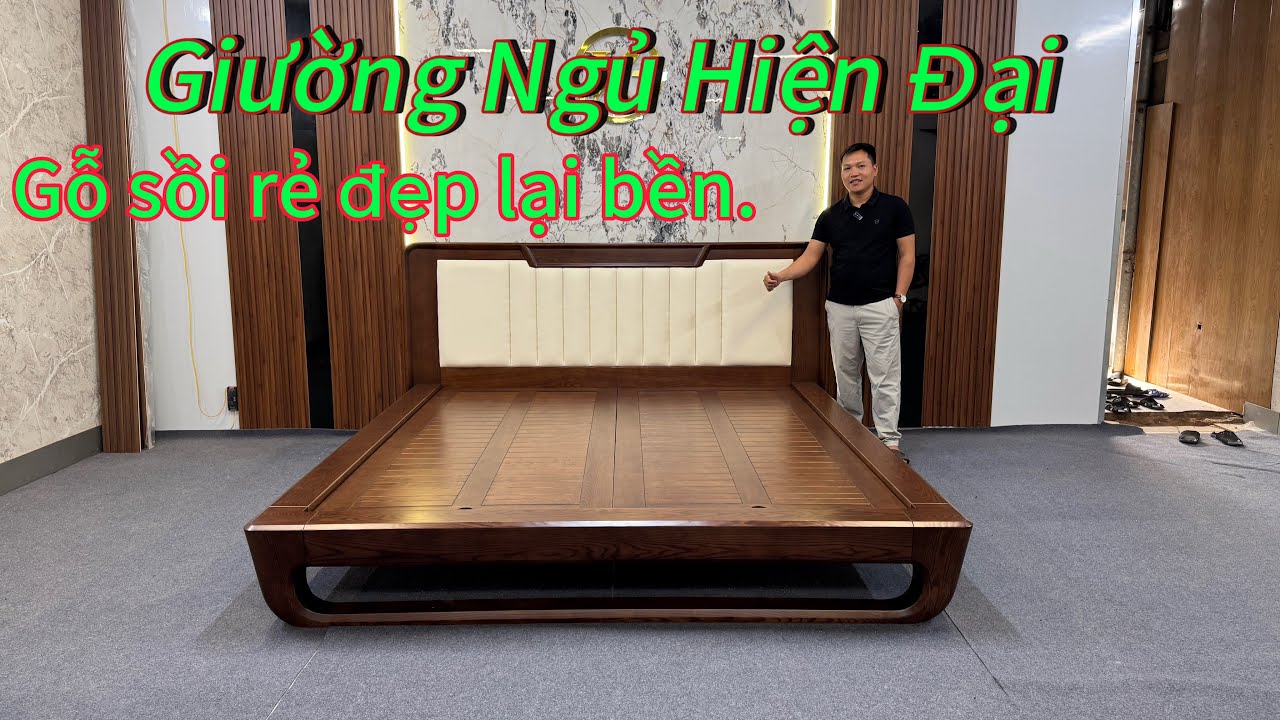 Giường Ngủ Hiện Đại Gỗ Sồi Nga / Nội Thất Gỗ Sồi Nga.