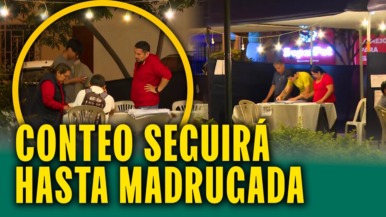 Conteo de votos contin&uacute;a y podr&iacute;a culminar pasada la medianoche