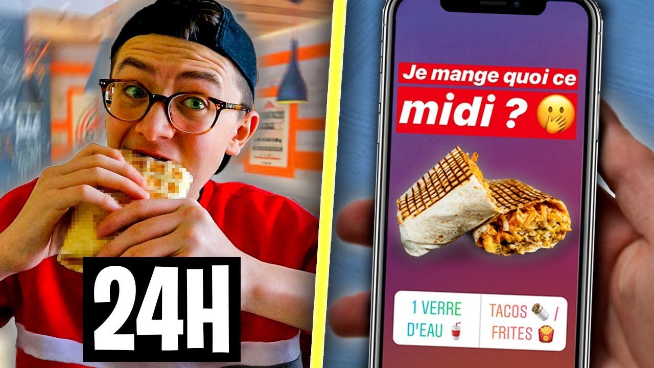JE MANGE CE QUE MES ABONNÉS DÉCIDENT PENDANT 24H ! 🌯