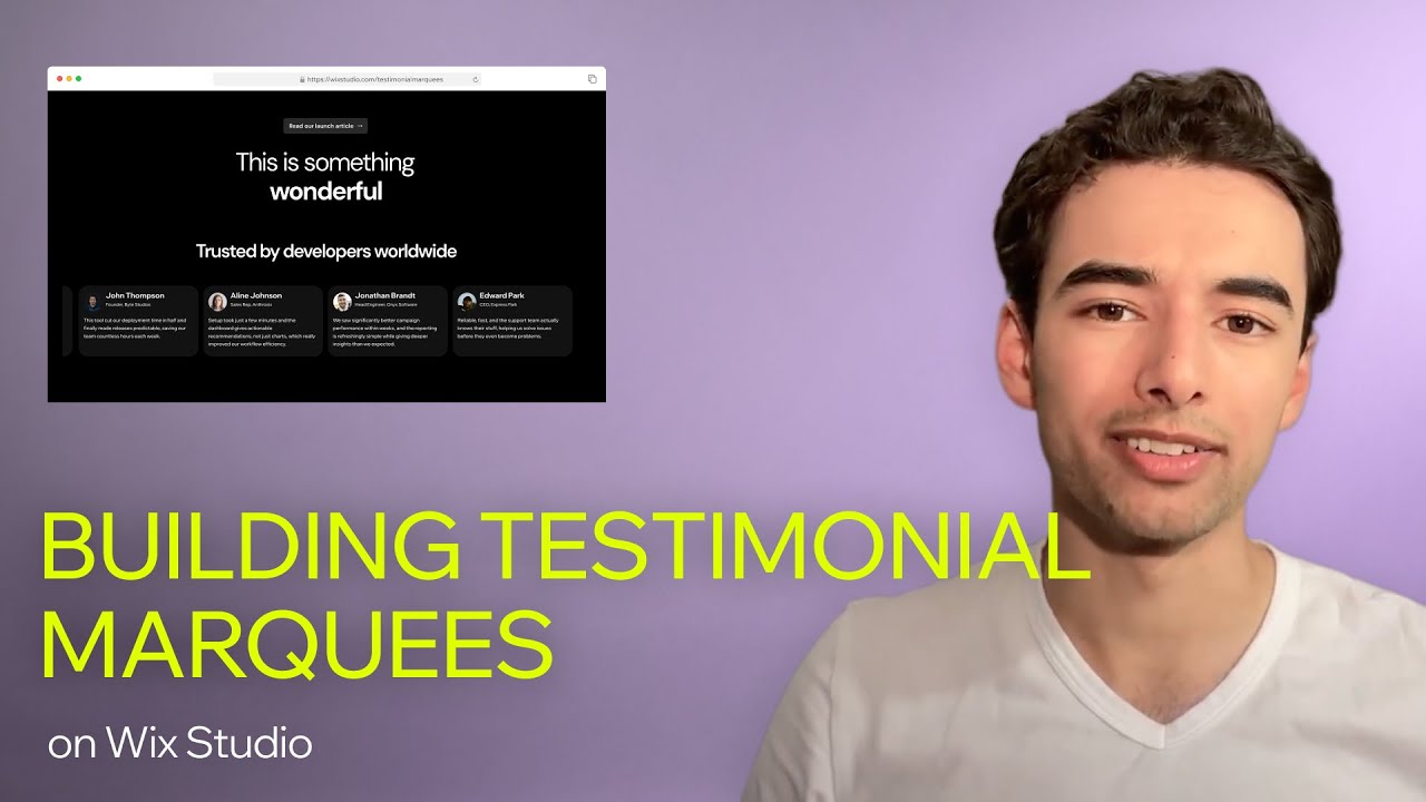 Create an infinite testimonial marquee with a seamless loop | Wix Studio