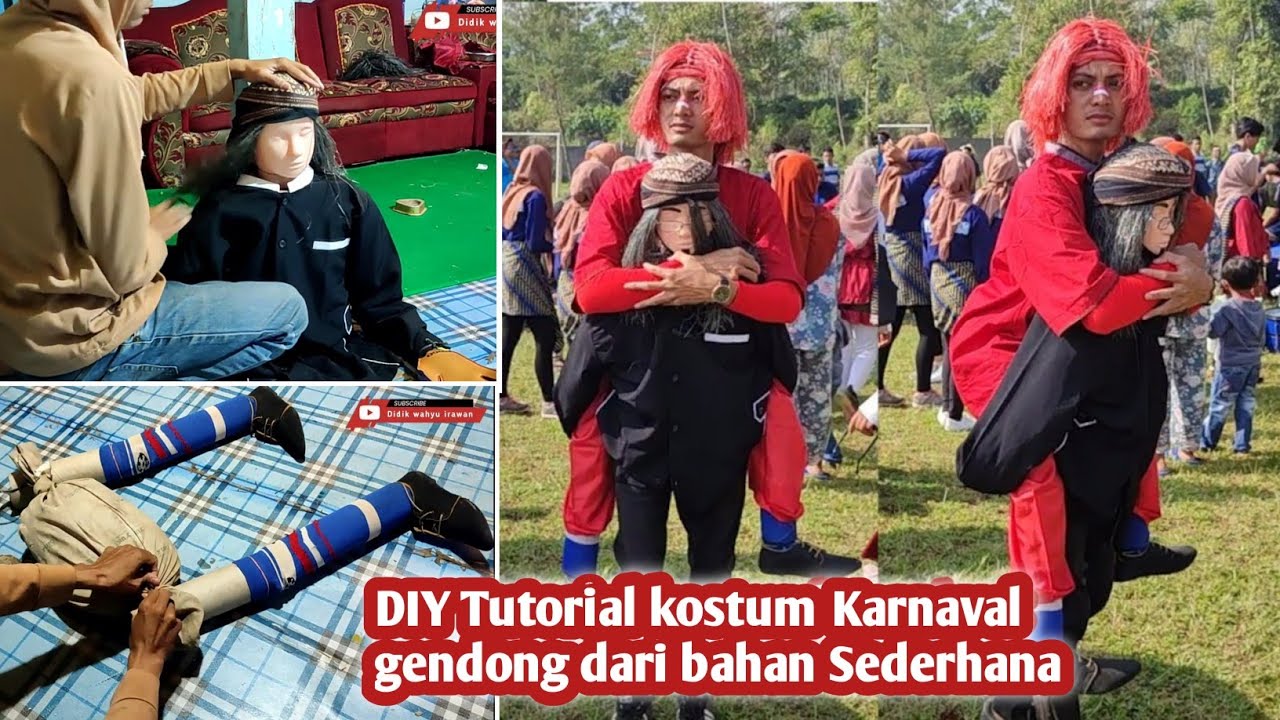 cara membuat kostum karnaval lucu,unik dan kreatif dari bahan kardus | kostum gendong belakang