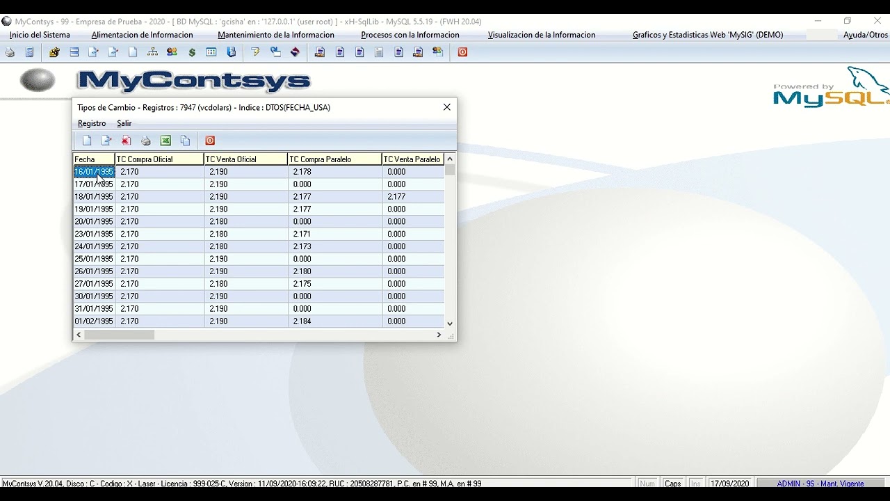 MyContsys 2022 Ingreso de Tipo de Cambio