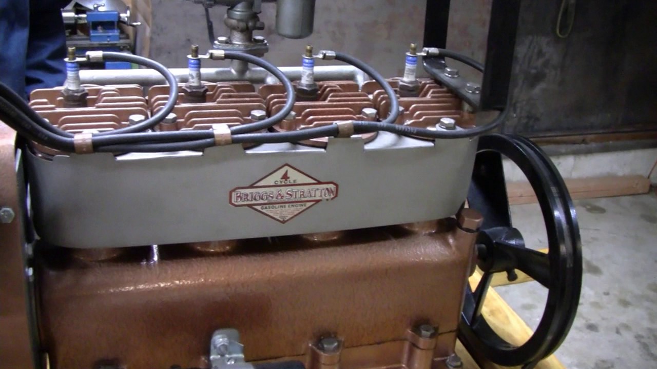 HOMEMADE 4 CYLINDER BRIGGS ENGINE