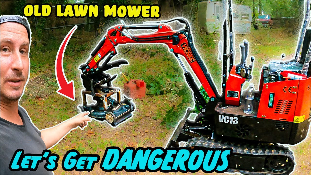Building a Brush Hog from an Old Lawn Mower for My Chinese Mini Excavator | DIY Hack (CHEAP Build)