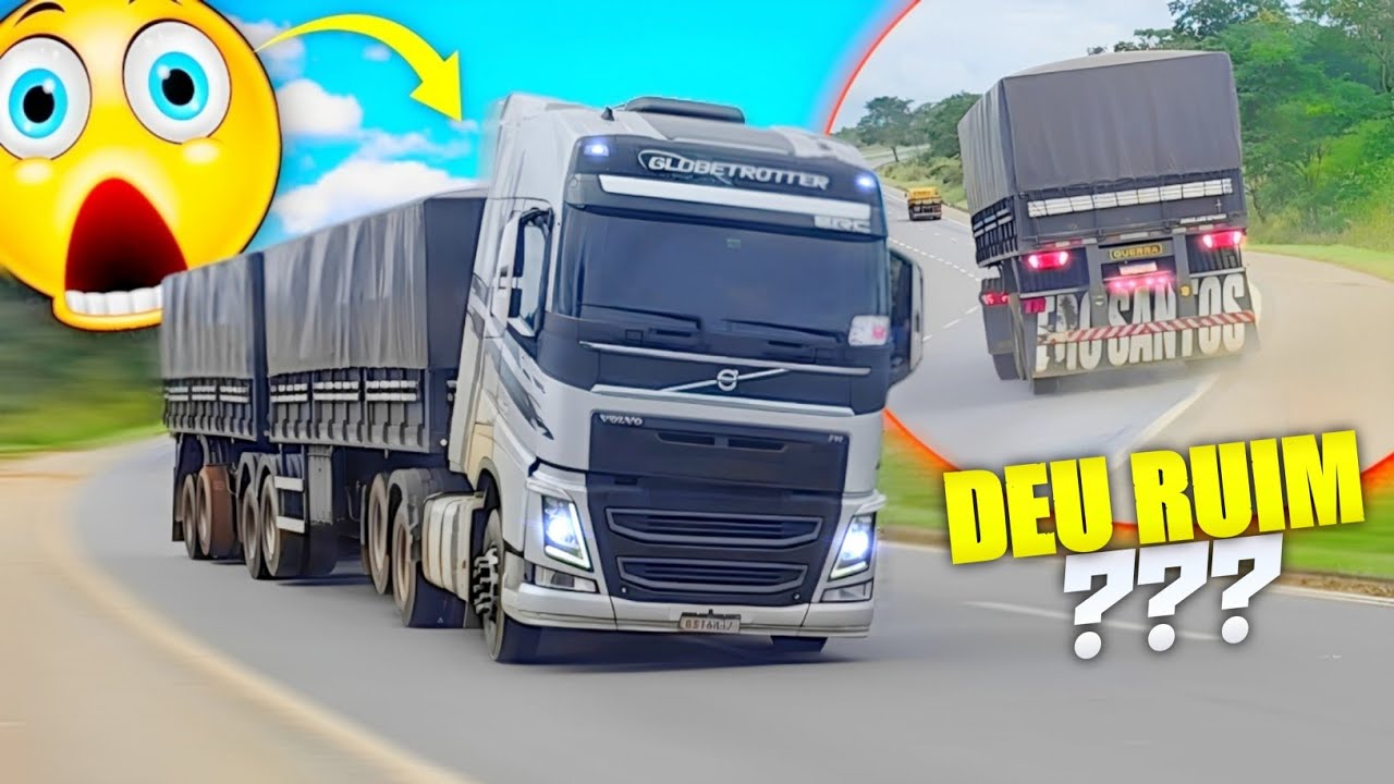 EU GELEI NA HORA - PUXADA INSANA DO FH BITREM QUE RISCOU TODO O ASFALTO (TORCEU TUDO)!!!