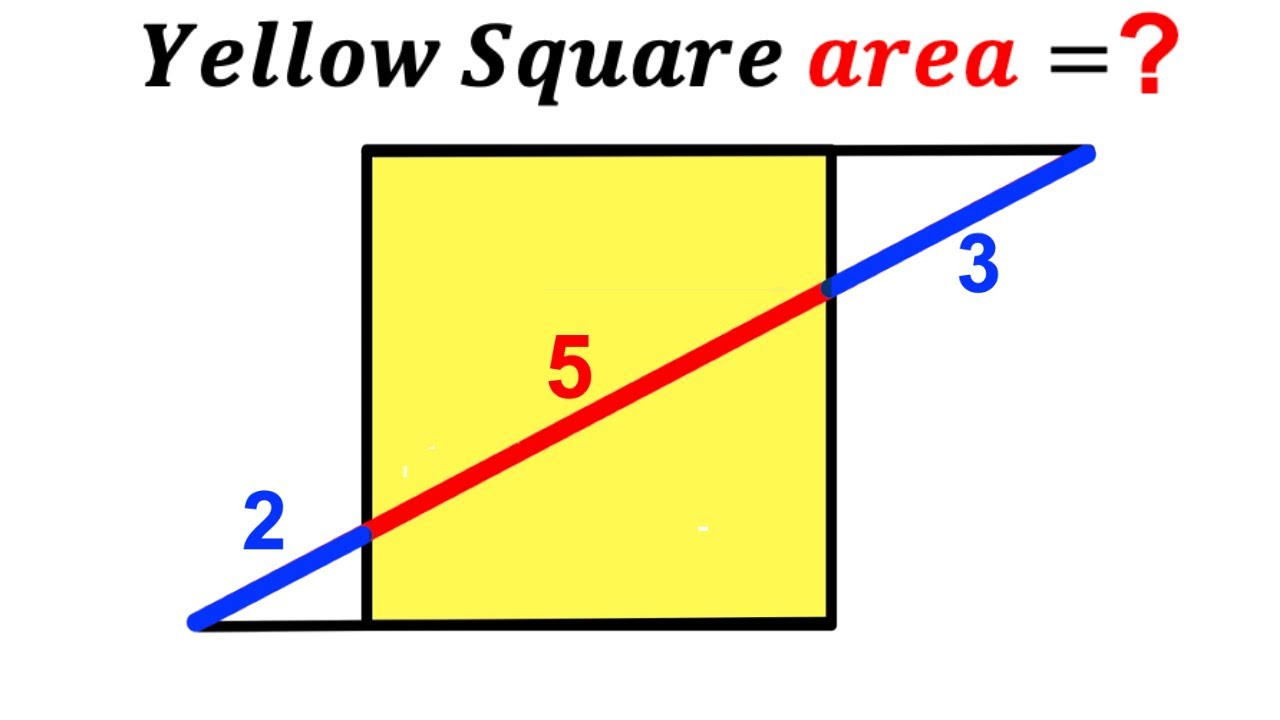 Can you find area of the Yellow shaded Square? | (Triangle) | 