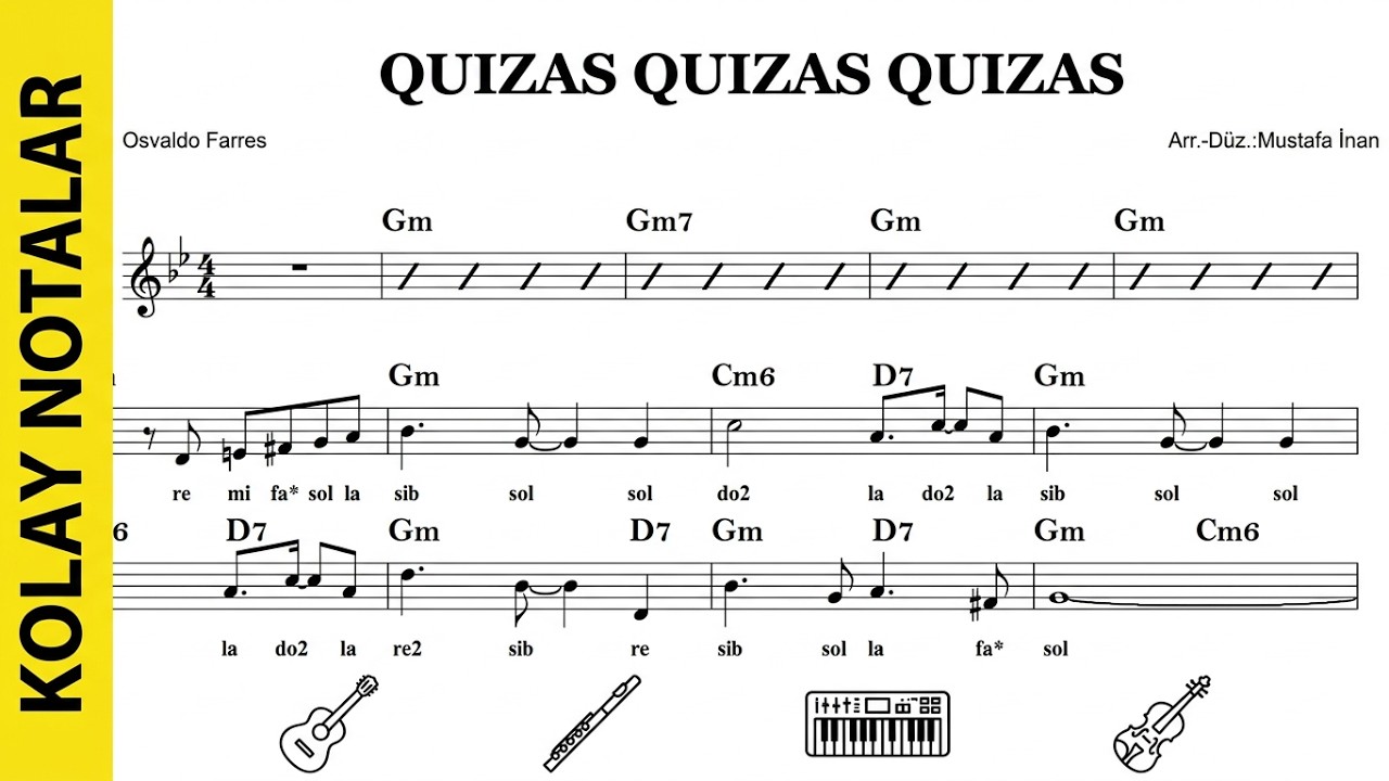 QUİZAS QUİZAS QUİZAS--(PERHAPS)--Gm--:Guitar,Flute,Keyboard,Violin,Melodica.