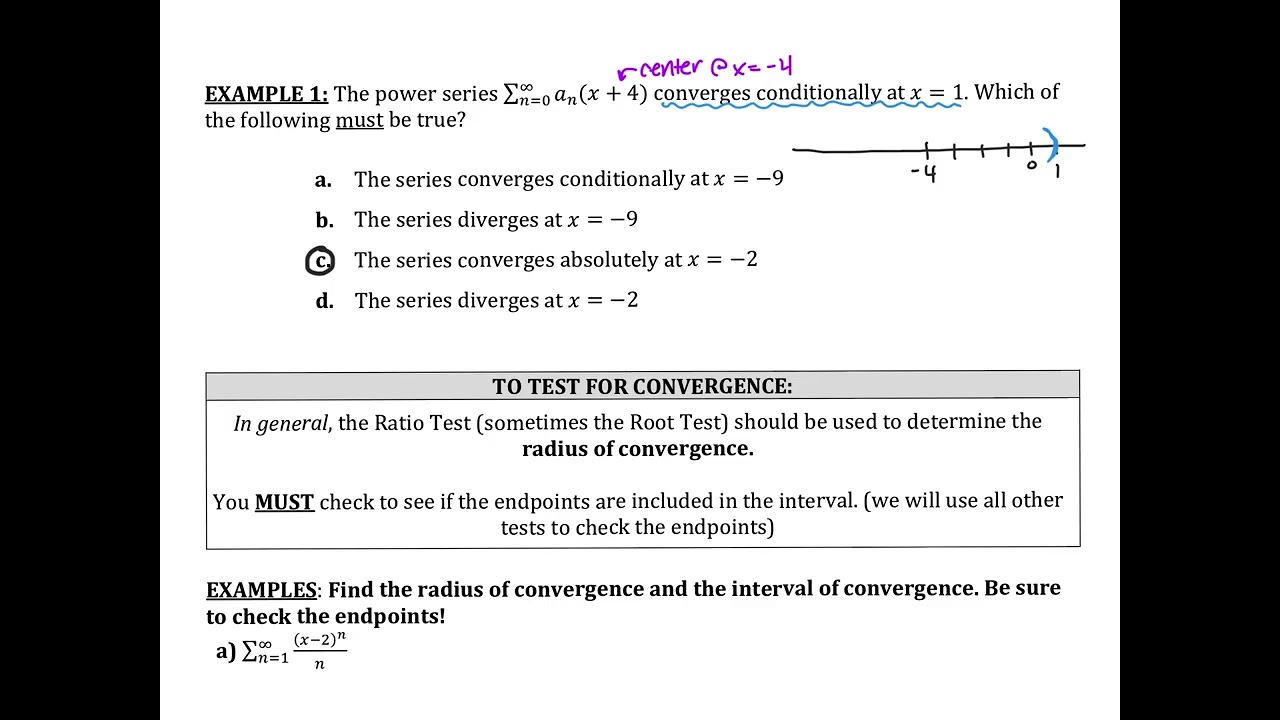 7 2 NOTES Power Series with Radius and Interval of Convergence 2026