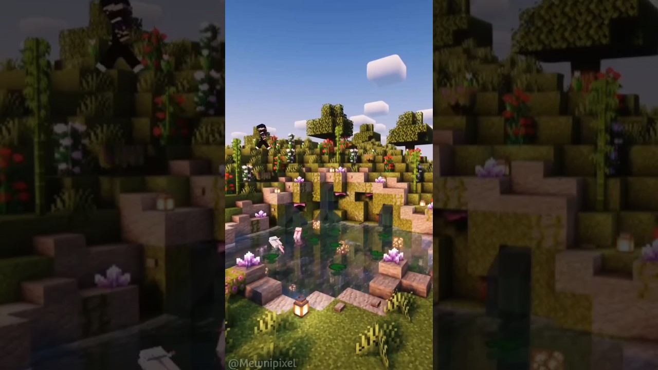 Espectacular Estanque de Ajolotes 🤯 #shorts #minecraft