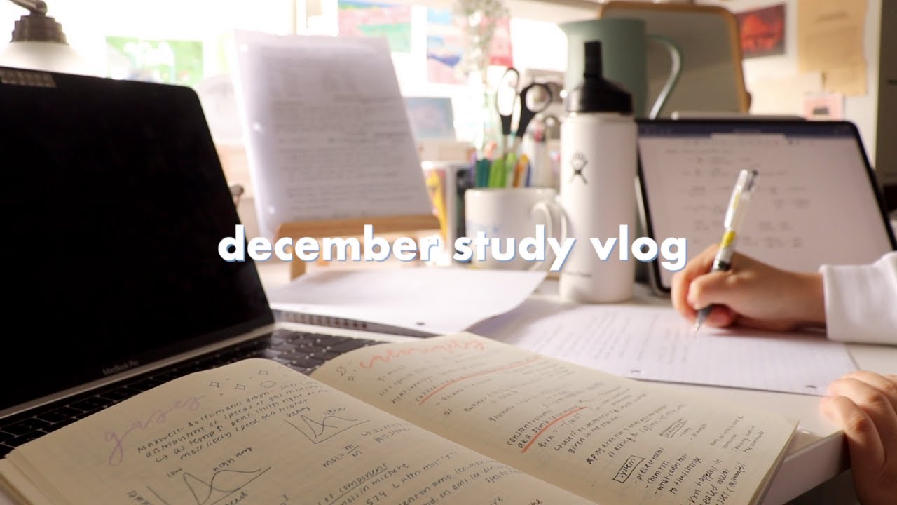 december study vlog: last few exams, self-studying japanese, new desk set-up and holiday shopping