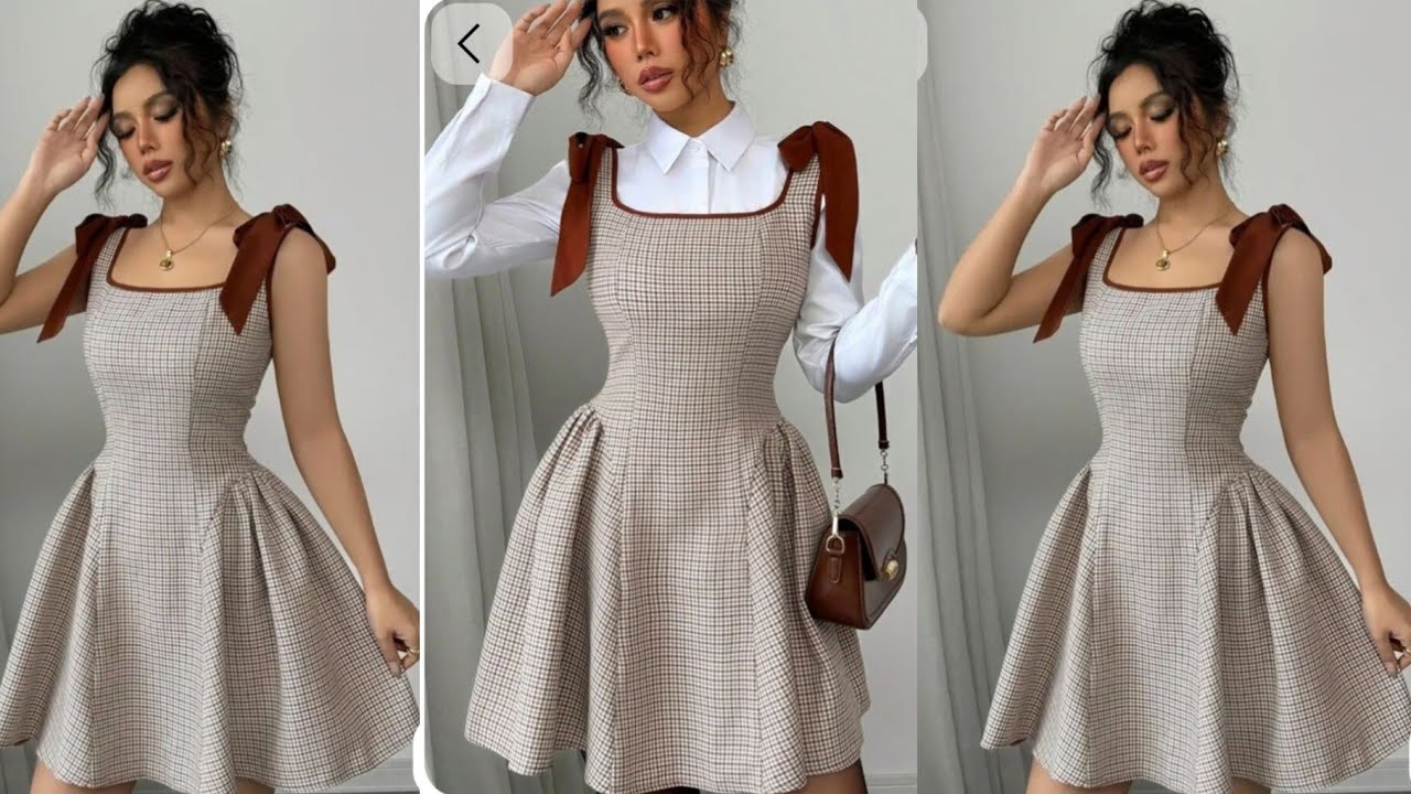 Stylish Sleeveless Side Gathered Dress with Facing [Detailed]