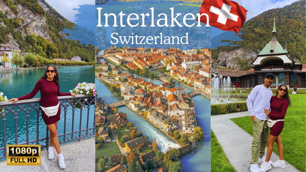 Cloudy Day in INTERLAKEN, Switzerland ⛅🇨🇭| Walking Tour | October 2023 HD