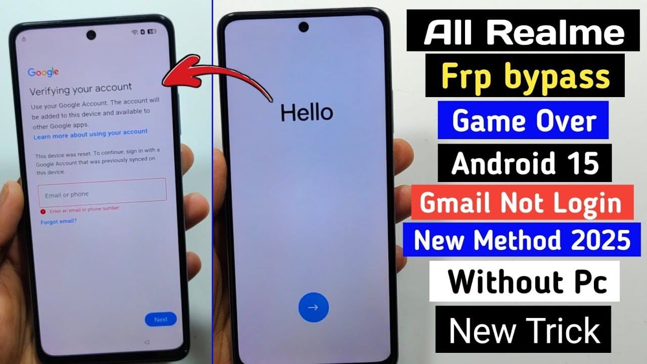 All Realme Game Over FRP Bypass Android 15 ✓ New Method 2025 | Without PC | Gmail Not Login Fix