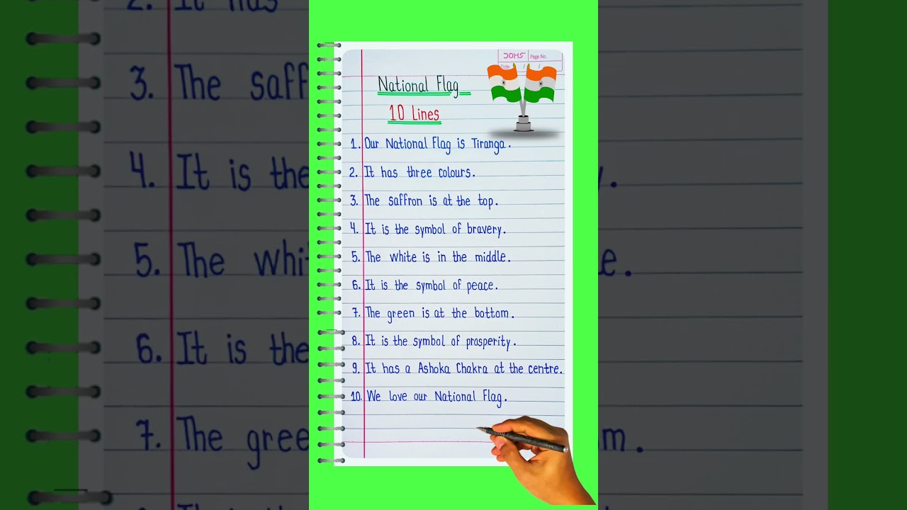 10 Lines Essay On National Flag in English/National Flag Essay in English/10 Lines On National Flag