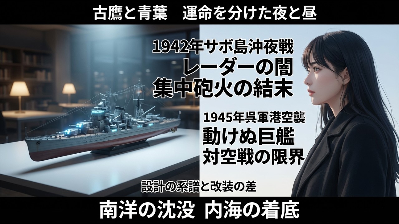 「古鷹と青葉、二つの最期」夜戦の古鷹、空襲の青葉。レーダーが分けた明暗の果て… ,重巡洋艦,サボ島沖海戦,呉軍港空襲,1942,1945