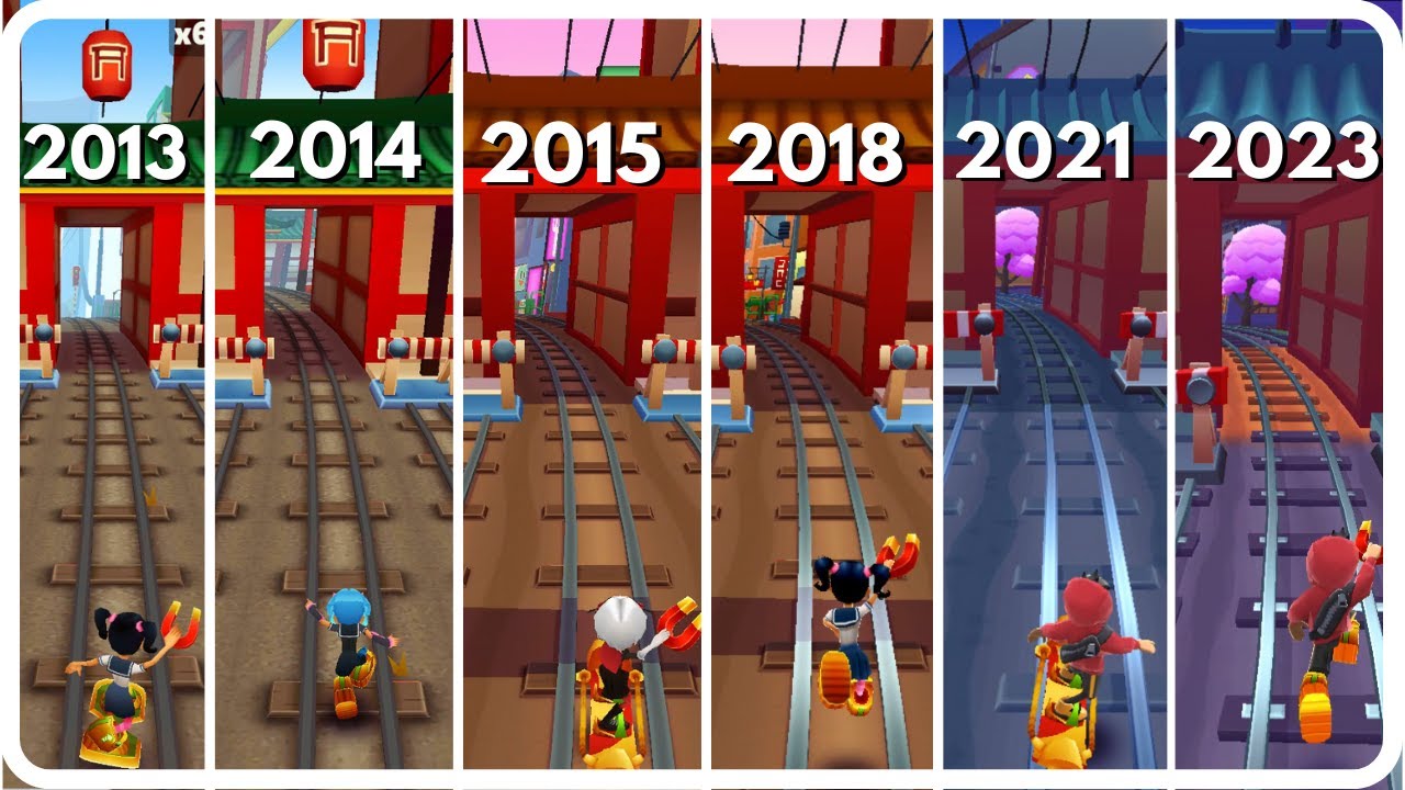 Evolution of TOKYO Map in Subway Surfers | 2013 - 2014 - 2015 - 2018 - 2021 - 2023