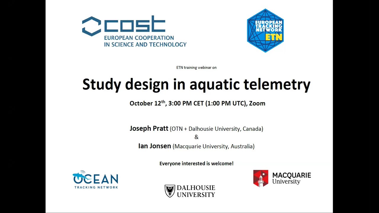 Online webinar on study design in aquatic telemetry