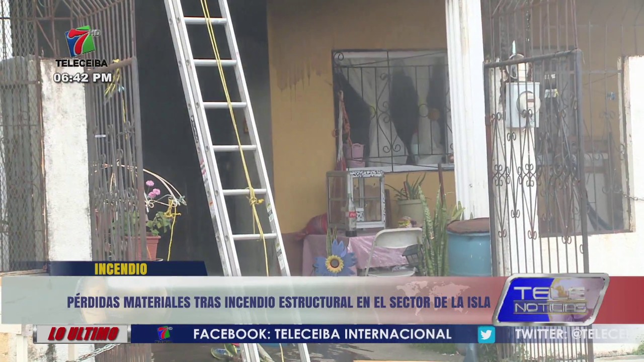 Pérdidas materiales tras incendio estructural en el sector de La Isla de La Ceiba
