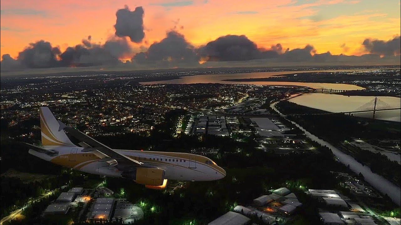 LONDON STANSTED EGSS - LIVERPOOL JOHN LENNON EGGP. BEAUTIFUL SUNSET FLIGHT 