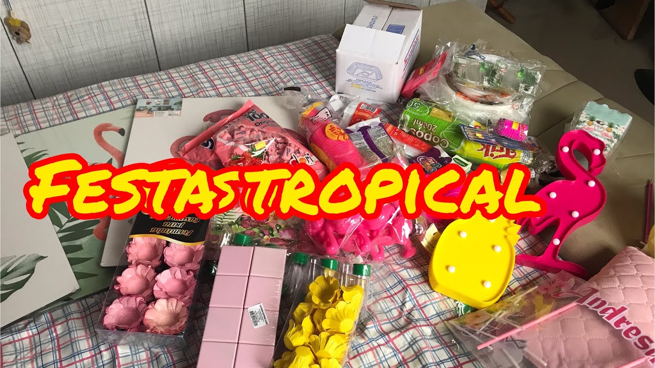 Festa tropical/personalizáveis/decoração/descartáveis/ideias e muito mas ❤️