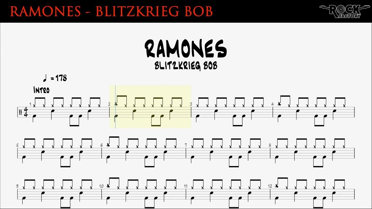 RAMONES - Blitzkrieg Bop [DRUM SCORE]