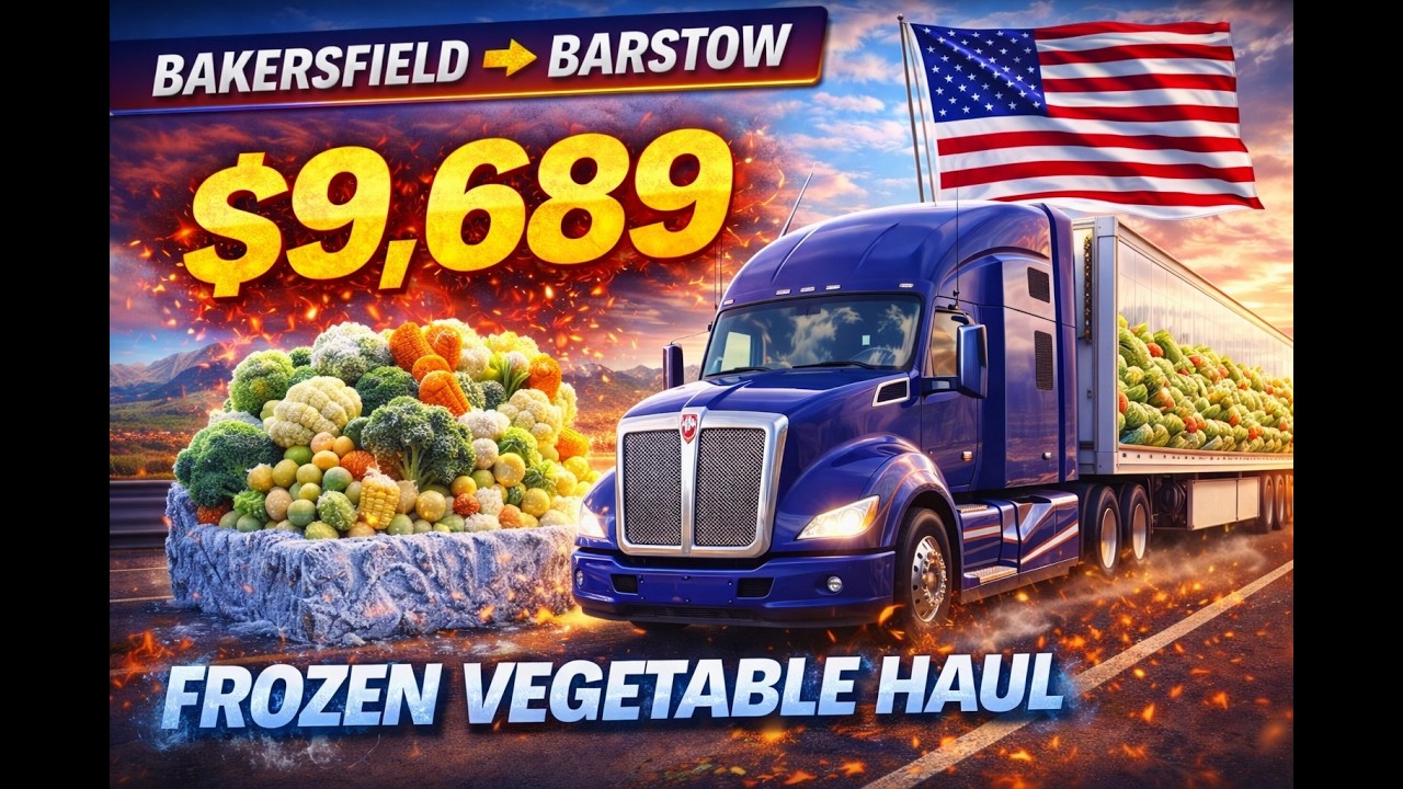 $9,689 Frozen Vegetable Haul! Bakersfield → Barstow 🇺🇸 Kenworth T680