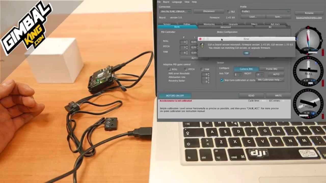 Basecam Alexmos 32 bit IMU cámara IMU chasis ACC Calibración con 6 lados