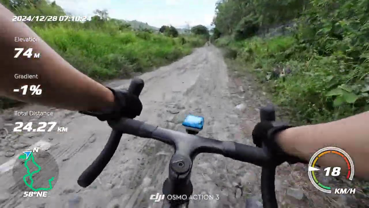 Gravel ride on a cloudy day. RAW VIDEO Pinewood Katana Pro