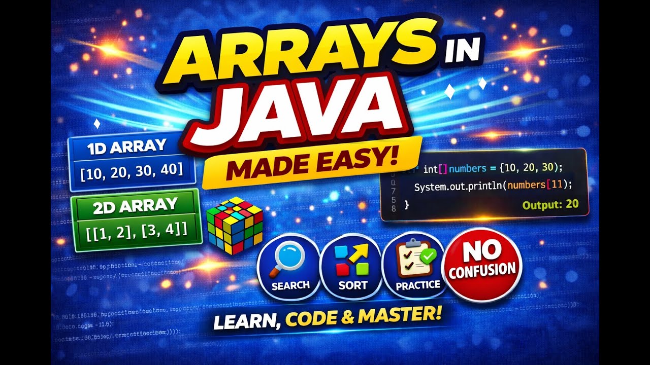 Arrays in Java Explained So Simply 😱 | 🔥 No Confusion Anymore |1D, 2D Arrays |Simple  Programs