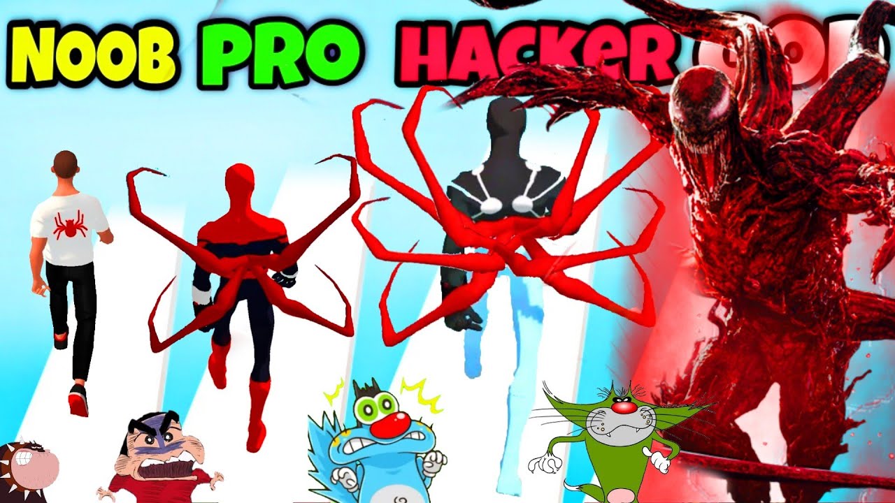 NOOB vs PRO vs HACKER vs GOD in Hero Challenge Game | Oggy, Jack, Shinchan, Bob || Daddy Gaming #4